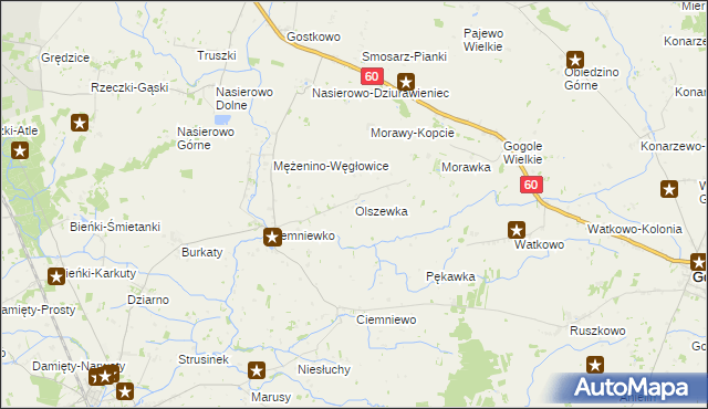 mapa Olszewka gmina Sońsk, Olszewka gmina Sońsk na mapie Targeo