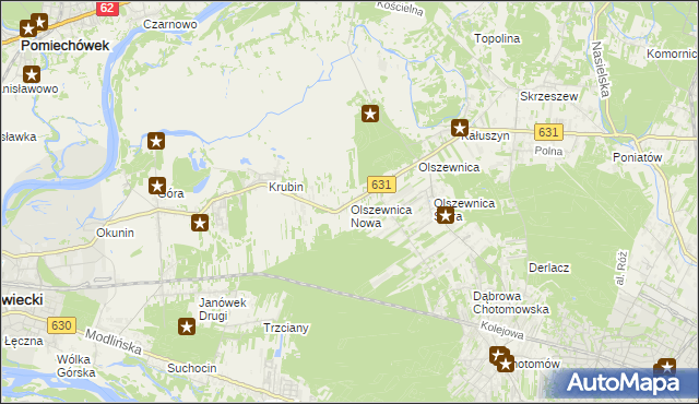 mapa Olszewnica Nowa, Olszewnica Nowa na mapie Targeo