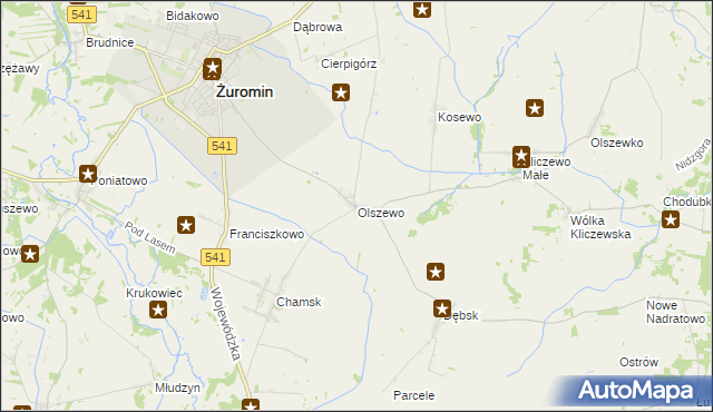 mapa Olszewo gmina Żuromin, Olszewo gmina Żuromin na mapie Targeo