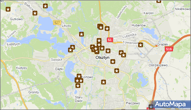 mapa Olsztyna, Olsztyn na mapie Targeo