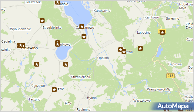 mapa Opalino, Opalino na mapie Targeo