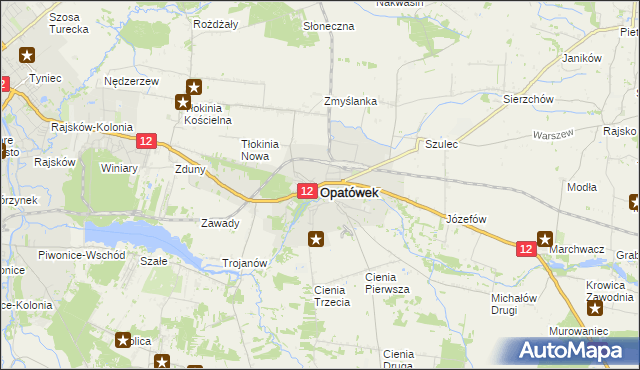 mapa Opatówek powiat kaliski, Opatówek powiat kaliski na mapie Targeo