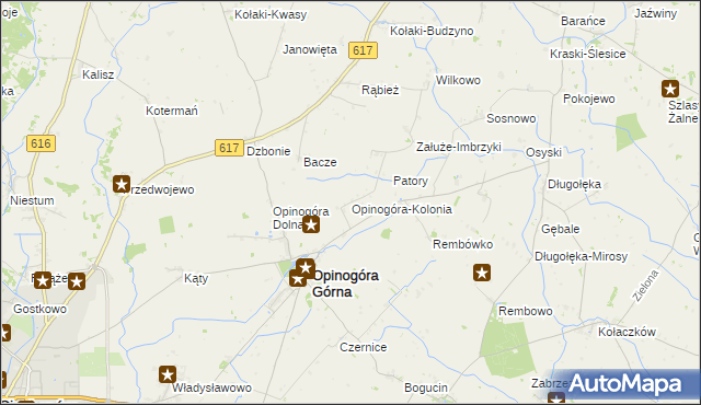 mapa Opinogóra-Kolonia, Opinogóra-Kolonia na mapie Targeo