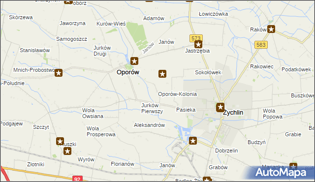 mapa Oporów-Kolonia, Oporów-Kolonia na mapie Targeo