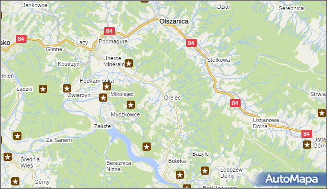 mapa Orelec, Orelec na mapie Targeo