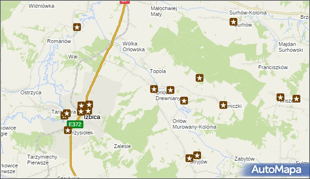 mapa Orłów Drewniany, Orłów Drewniany na mapie Targeo