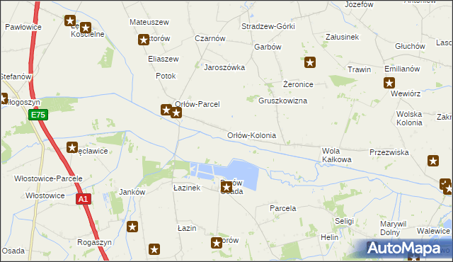 mapa Orłów-Kolonia, Orłów-Kolonia na mapie Targeo