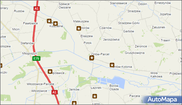 mapa Orłów-Parcel, Orłów-Parcel na mapie Targeo