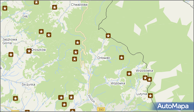 mapa Orłowiec, Orłowiec na mapie Targeo
