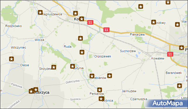 mapa Orpiszewek, Orpiszewek na mapie Targeo