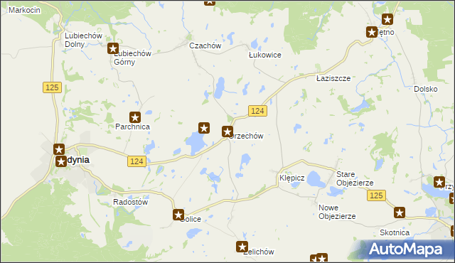 mapa Orzechów gmina Cedynia, Orzechów gmina Cedynia na mapie Targeo