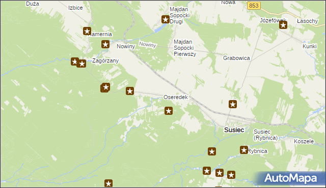 mapa Oseredek, Oseredek na mapie Targeo