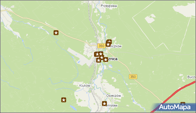 mapa Osiecznica powiat bolesławiecki, Osiecznica powiat bolesławiecki na mapie Targeo