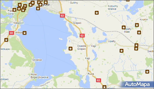 mapa Osiedle Grajwo, Osiedle Grajwo na mapie Targeo