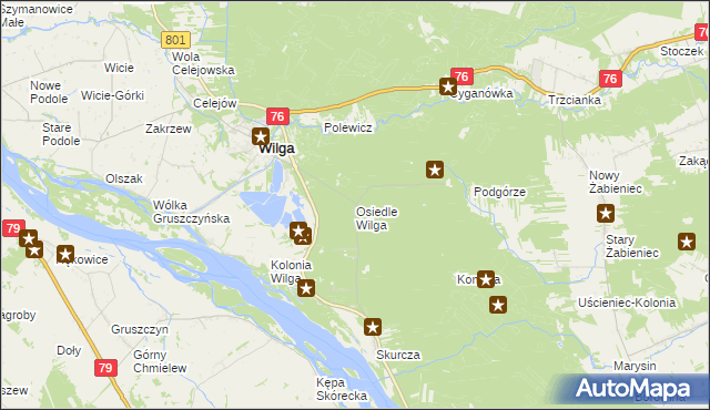 mapa Osiedle Wilga, Osiedle Wilga na mapie Targeo