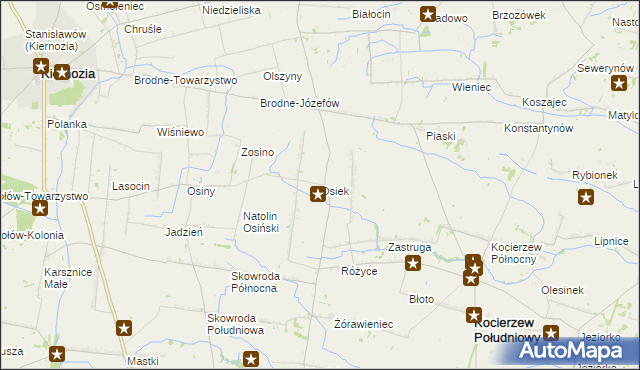 mapa Osiek gmina Kocierzew Południowy, Osiek gmina Kocierzew Południowy na mapie Targeo