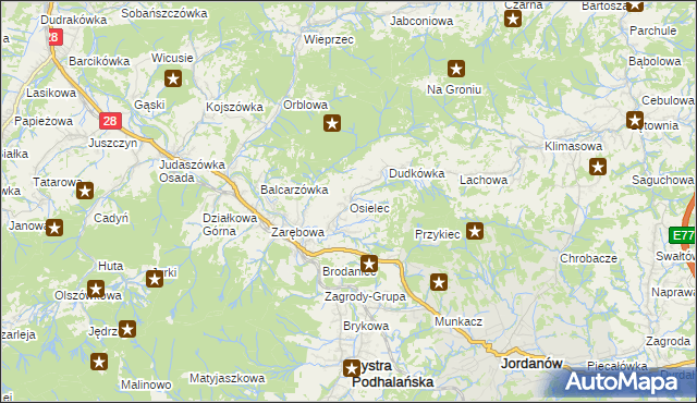 mapa Osielec, Osielec na mapie Targeo
