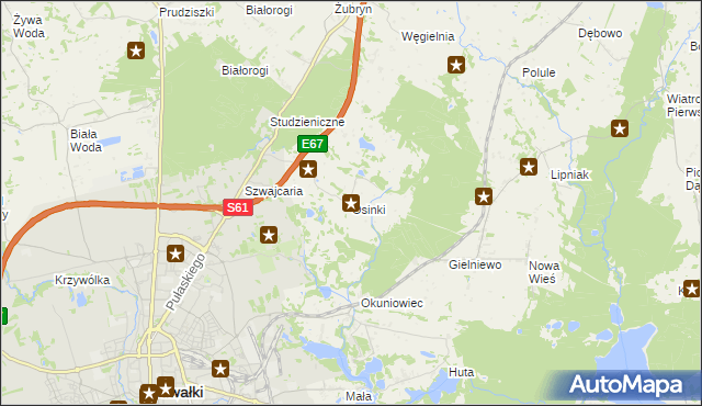 mapa Osinki gmina Suwałki, Osinki gmina Suwałki na mapie Targeo