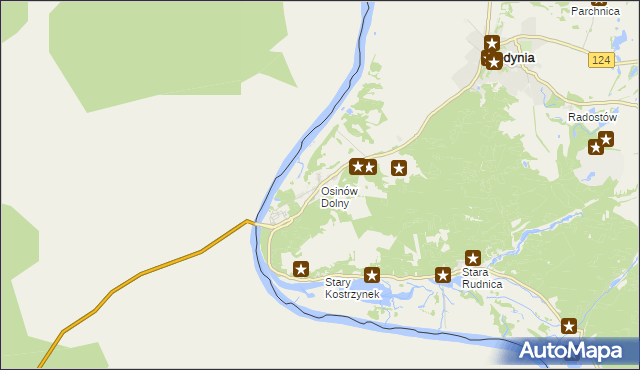 mapa Osinów Dolny, Osinów Dolny na mapie Targeo