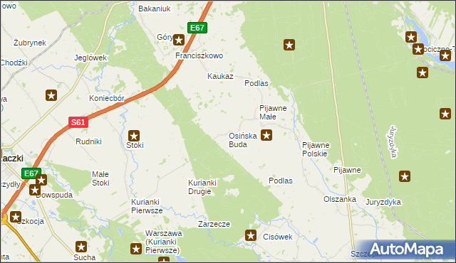 mapa Osińska Buda, Osińska Buda na mapie Targeo