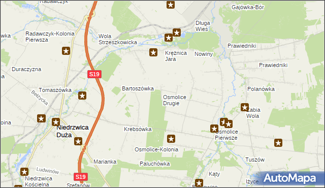 mapa Osmolice Drugie, Osmolice Drugie na mapie Targeo