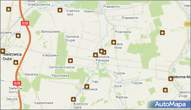 mapa Osmolice Pierwsze, Osmolice Pierwsze na mapie Targeo