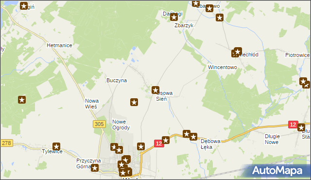 mapa Osowa Sień, Osowa Sień na mapie Targeo