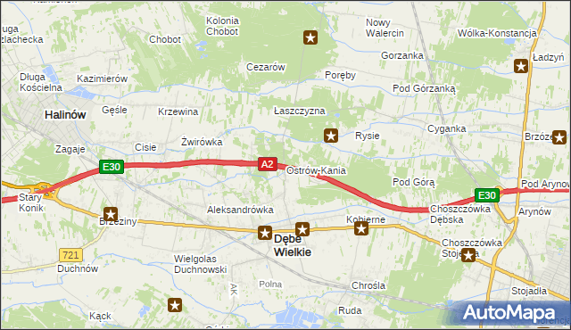 mapa Ostrów-Kania, Ostrów-Kania na mapie Targeo