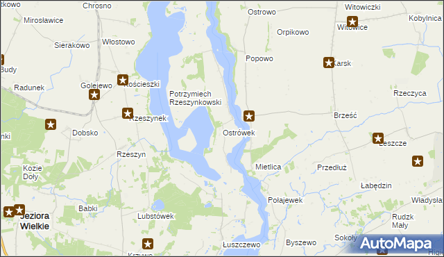 mapa Ostrówek gmina Kruszwica, Ostrówek gmina Kruszwica na mapie Targeo