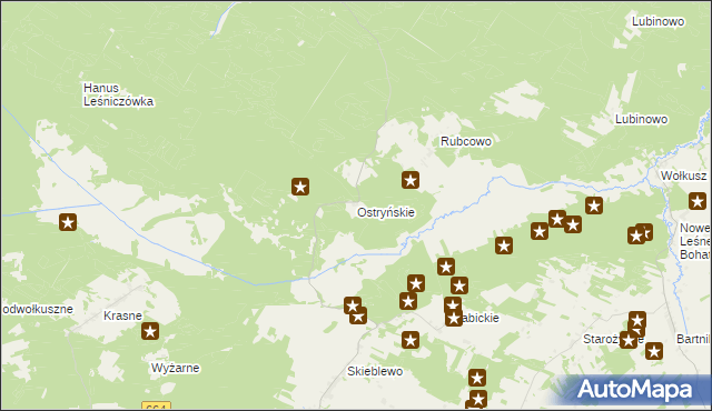 mapa Ostryńskie, Ostryńskie na mapie Targeo