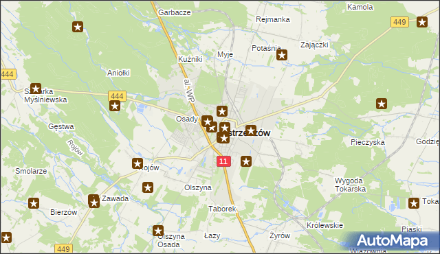 mapa Ostrzeszów, Ostrzeszów na mapie Targeo