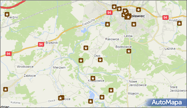 mapa Otok gmina Bolesławiec, Otok gmina Bolesławiec na mapie Targeo