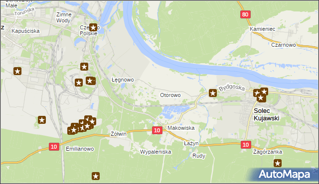 mapa Otorowo gmina Solec Kujawski, Otorowo gmina Solec Kujawski na mapie Targeo