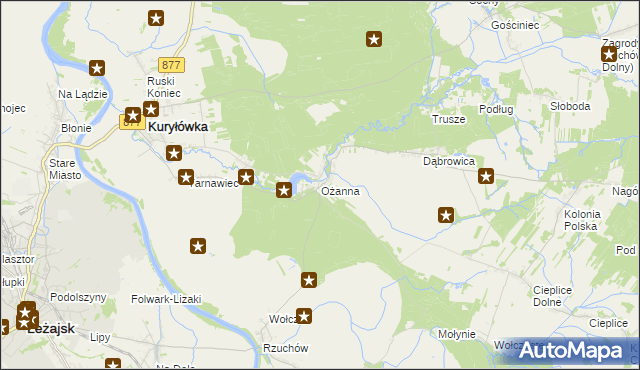 mapa Ożanna, Ożanna na mapie Targeo