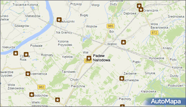 mapa Padew Narodowa, Padew Narodowa na mapie Targeo