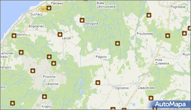 mapa Pagórki gmina Tolkmicko, Pagórki gmina Tolkmicko na mapie Targeo
