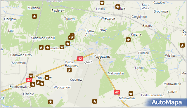 mapa Pajęczno, Pajęczno na mapie Targeo