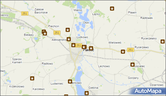 mapa Pakość powiat inowrocławski, Pakość powiat inowrocławski na mapie Targeo