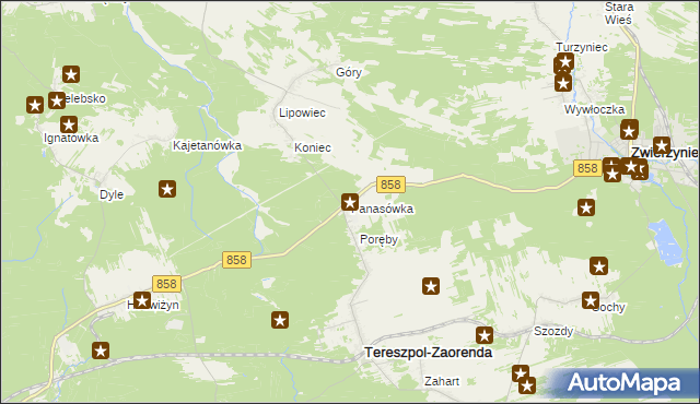 mapa Panasówka, Panasówka na mapie Targeo