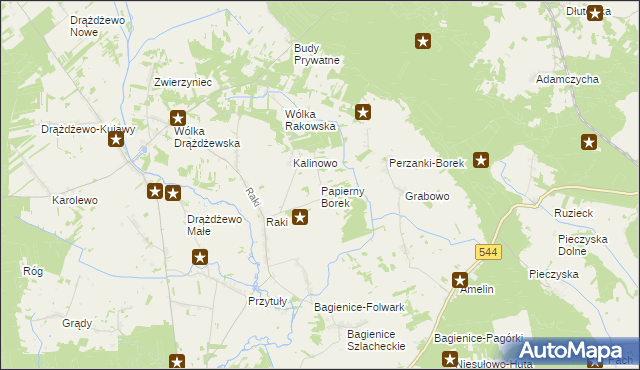 mapa Papierny Borek, Papierny Borek na mapie Targeo