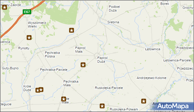 mapa Paproć Duża, Paproć Duża na mapie Targeo