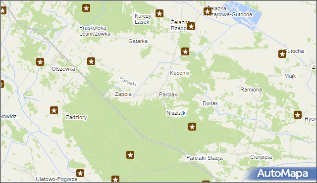 mapa Parciaki, Parciaki na mapie Targeo