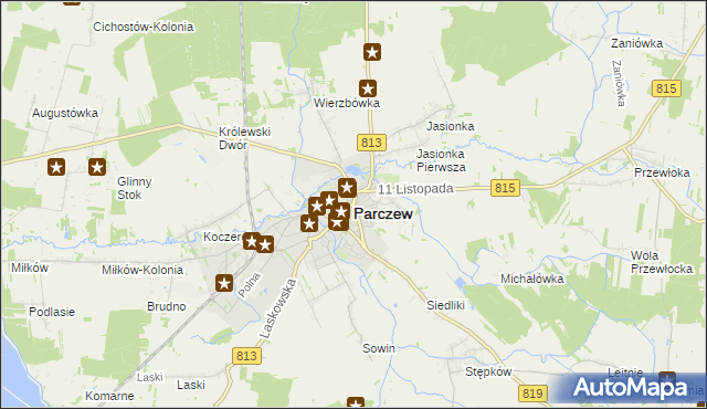 mapa Parczew, Parczew na mapie Targeo