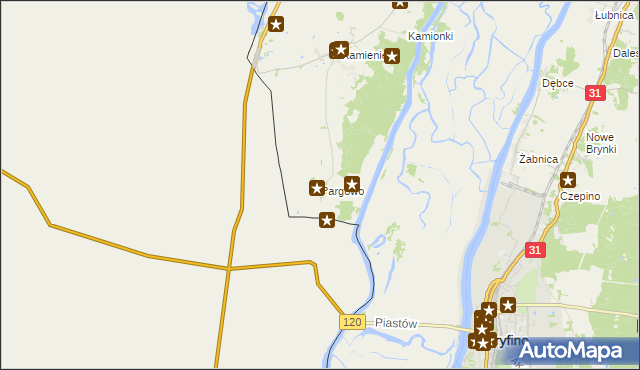 mapa Pargowo, Pargowo na mapie Targeo