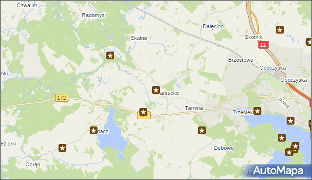 mapa Parsęcko, Parsęcko na mapie Targeo