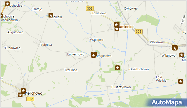 mapa Parzęczewo, Parzęczewo na mapie Targeo