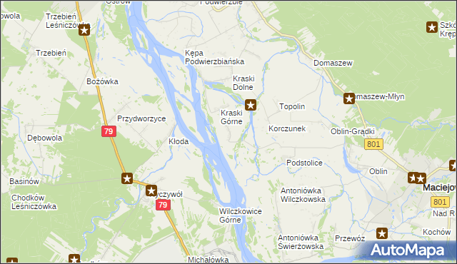 mapa Pasternik gmina Maciejowice, Pasternik gmina Maciejowice na mapie Targeo