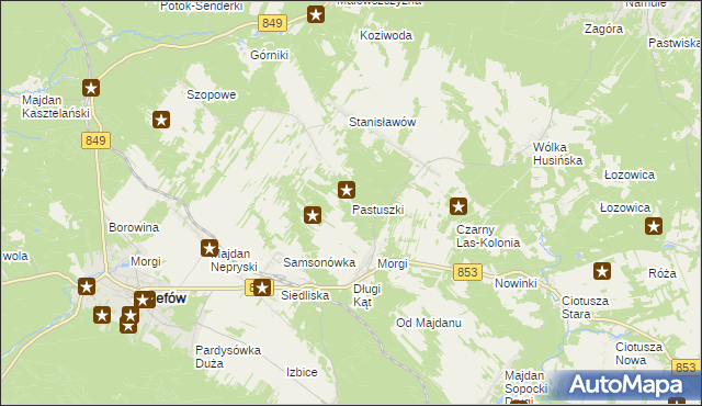 mapa Pastuszki, Pastuszki na mapie Targeo