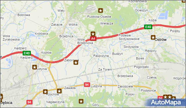 mapa Paszczyna, Paszczyna na mapie Targeo