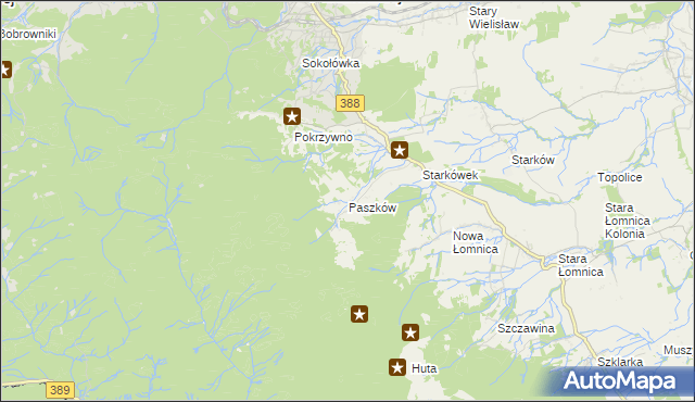 mapa Paszków gmina Bystrzyca Kłodzka, Paszków gmina Bystrzyca Kłodzka na mapie Targeo